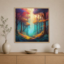 Wallity Pintura Decorativa en Lienzo Enmarcada 80 x 80 cm Multicolor